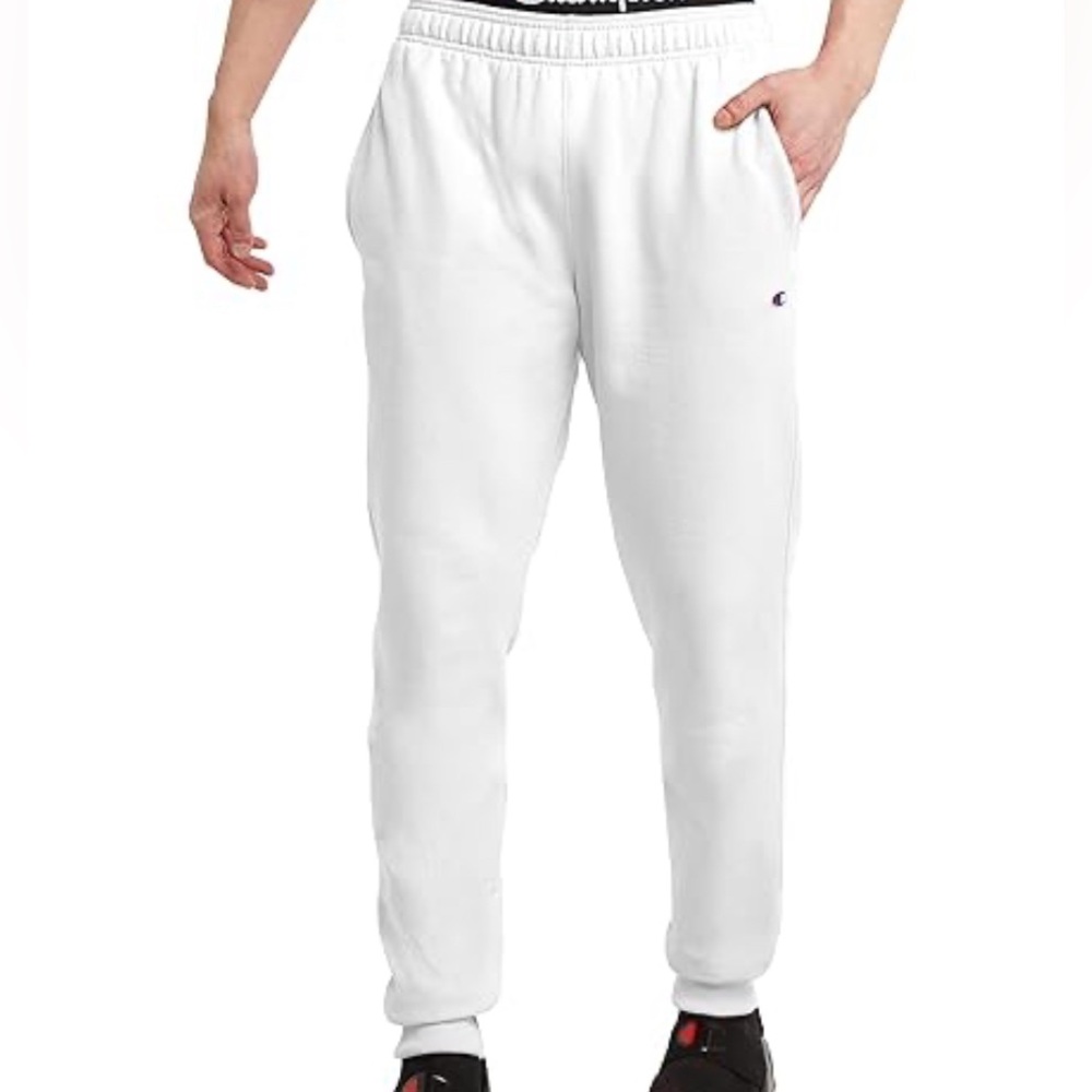 Champion Fleece Sweatpants New White Logo Size Medium